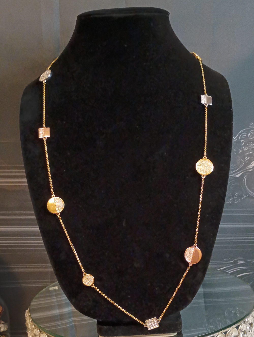 kate spade Gold-Tone Disc & Cube Station Necklace